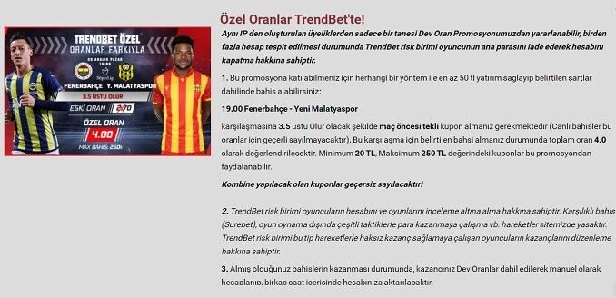 TrendBet Özel Oran Kampanyası