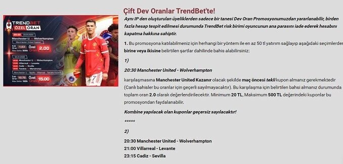 TrendBet Çift Dev Oranlar