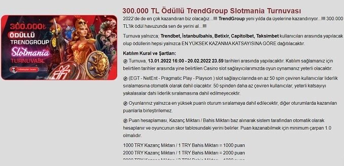 TrendBet Slotmania Turnuvası