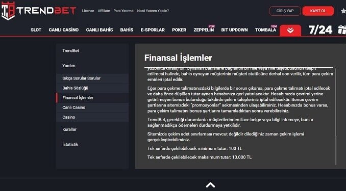 TrendBet Belgesiz Çekim