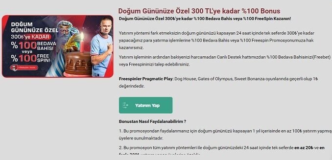 TrendBet Doğum Günü Bonusu