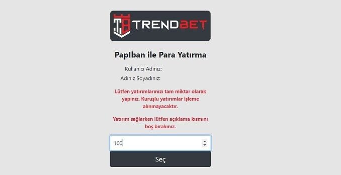 TrendBet Papara Iban ile Yatırım