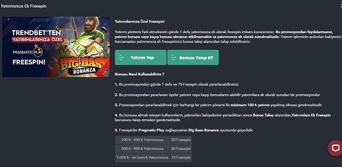 TrendBet Yatırım Bonusu
