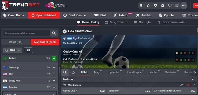 TrendBet Godoy Cruz Platense Maçı Bahis Tahmini